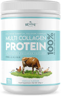 Revive Naturals Vanilla Multi Collagen Protein Powder - 400g - Unsweetened - 5 Types of Collagen Peptides - Hydrolyzed Grass Fed Bovine Wild Caught Marine &amp Free-Range Chicken - Keto Approved