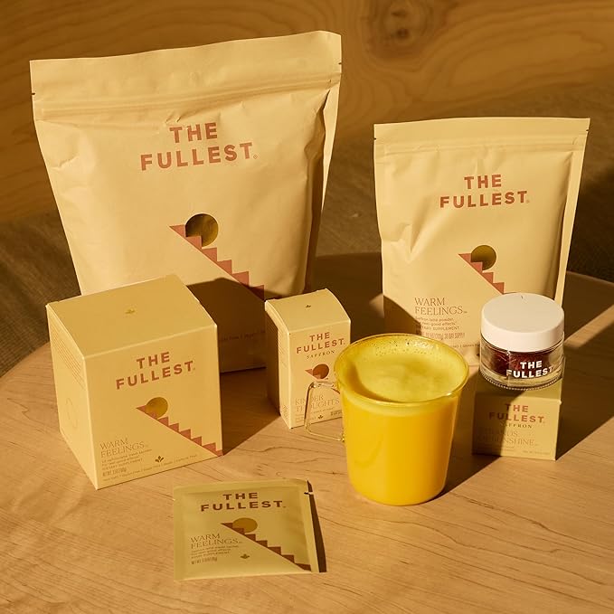 THE FULLEST - Saffron Latte 30 Day Supply - Saffron Cardamom and Coconut Milk Based Wellness Powder for Mood and Sleep Support Sugar-Free Vegan and Gluten-Free 30 Servings