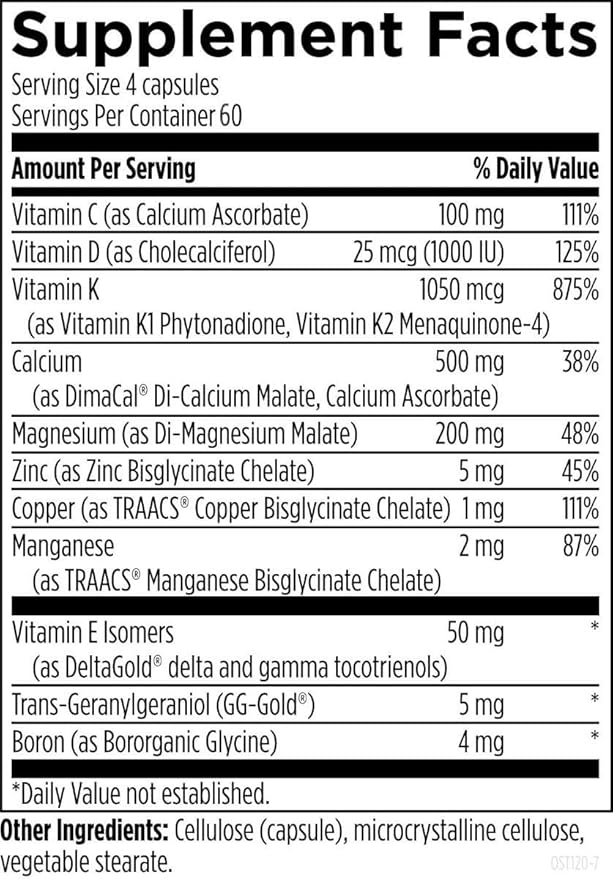 Designs for Health OsteoForce - Premium Bone Support Supplement - Highly Absorbable Nutrients - Calcium Malate Magnesium Zinc Bisglycinate Chelate Vitamins D + K - Non-GMO Soy Free (240 Capsules)