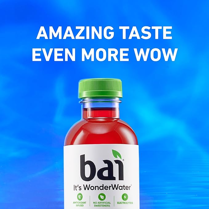 Bai Flavors Variety Pack Antioxidant Infused Water Beverage with Vitamin C and No Artificial Sweeteners 18 fl oz bottles 12 pack | Antioxidant Infused with Vitamin C