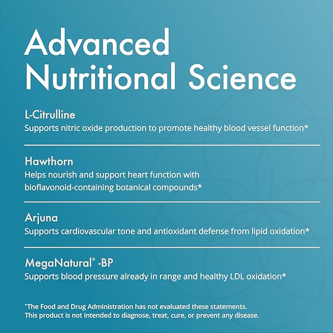 Natura Health Products Cardio Tonic-BP Supplement - Strengthens &amp Regulates The Cardiovascular System* - Featuring L-Citrulline Hawthorn Leaf and Flower Arjuna &amp MegaNatural®-BP (90 Capsule