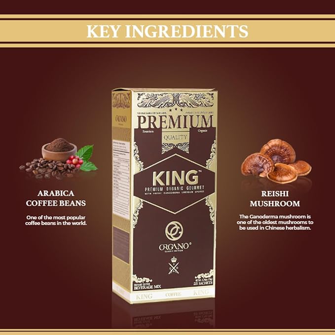ORGANO King of Coffee 100% Certified Ganoderma Lucidum (25 Sachets)