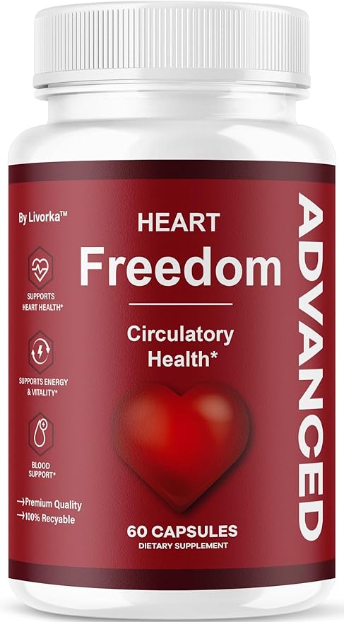 Heart Freedom - Heart Freedom Capsules Official Pills All Natural Ingredients - Maximum Strength Premium Advanced Formula Support Health &amp Wellness 60 Capsules for 1 Month