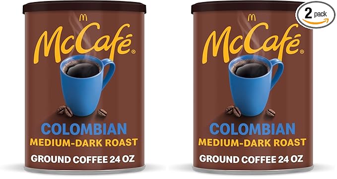 McCafe Colombian Medium-Dark Roast Ground Coffee 24 oz Canister (Pack of 2)
