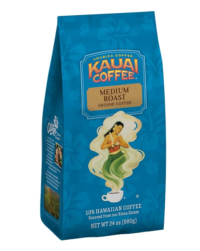 Kauai Coffee Koloa Estate Medium Roast - Ground Coffee 24 oz Package (Pack of 2)