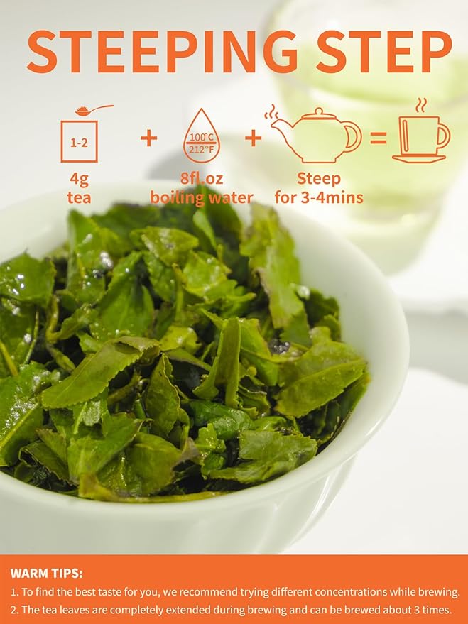 TeeLux Tie Guan Yin 8.8oz Oolong Tea Loose Leaf with Roasted Aroma Iron Goddess of Mercy Fujian Anxi High Mountain Tieguanyin Tea