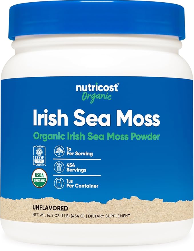 Nutricost Organic Irish Moss Powder (1 LB) - Gluten Free Non-GMO Vegetarian Friendly