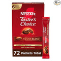 NESCAFÉ Taster's Choice Instant Coffee Packets Light Medium Roast Coffee House Blend 12 Boxes (72 Packets)