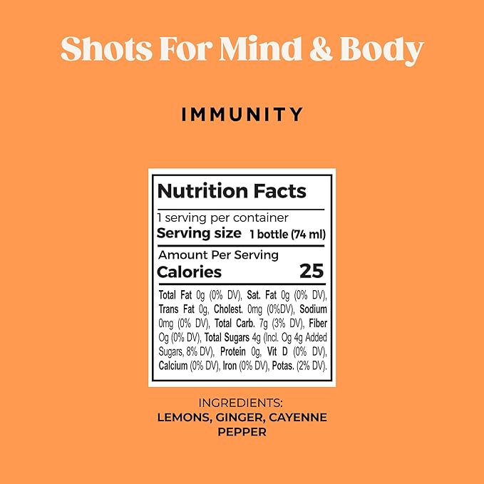 PUR Wellness Shots – Immunity 12 Pack – Lemon Cayenne Pepper and Ginger Shots – Fresh Cold-Pressed Raw Juice Elixir – Non-GMO Plant-Based Pressed at Source – 2.5 fl oz