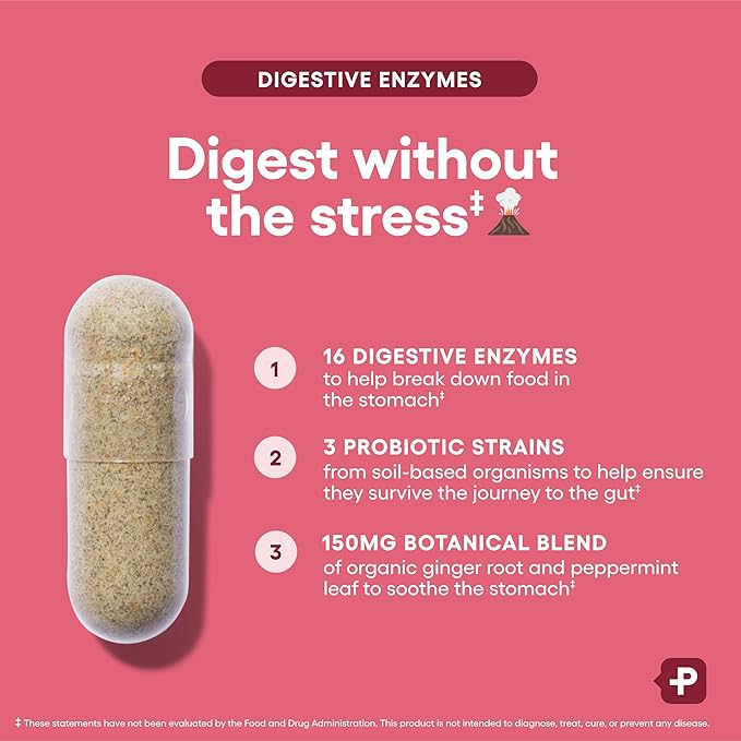 Physician's CHOICE - Full Gut Health Bundle: Collagen Peptides Powder + Digestive Enzymes 60ct for Digestive Comfort Workout Recovery &amp Skin Nails and Joint Support
