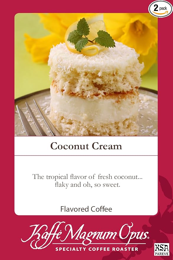 Kaffe Magnum Opus Coconut Cream Whole Bean Coffee 2 Count of 5 Pounds Each Tropical Flavored Gourmet Coffee