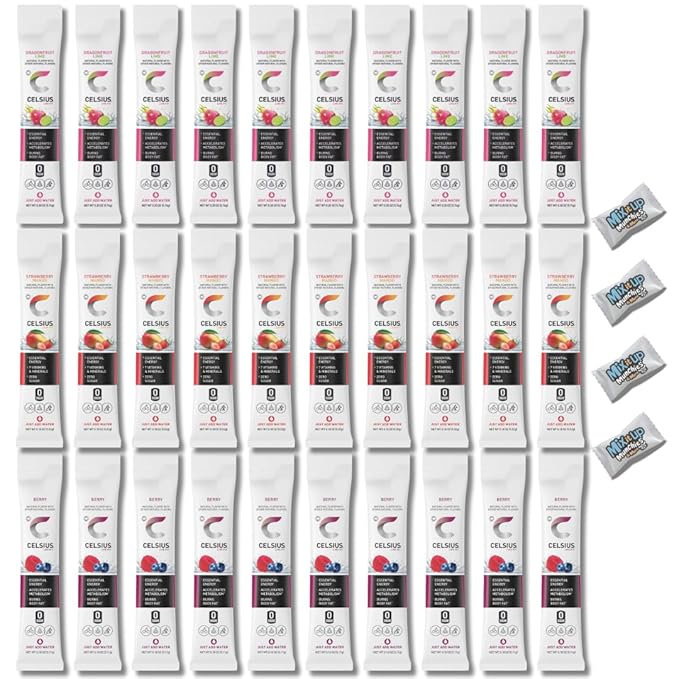 Energy Powder Packets – 3 Top Flavors 30 Energy Drink Packets for On the Go Essential Energy and Hydration | Bundled by Mix It Up Munchies | Healthy Gift Box