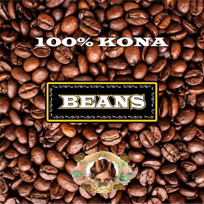 HULA GIRL 100% KONA Roasted Arabica Whole Bean Coffee Light Roast Net Wt. 10.5 Ounce (0.66Lb) 300 Grams Collector Tin