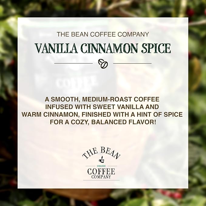 The Bean Organic Coffee Company Holiday Bean (Vanilla Cinnamon Spice) Medium Roast Whole Bean Coffee 5-Pound Bag
