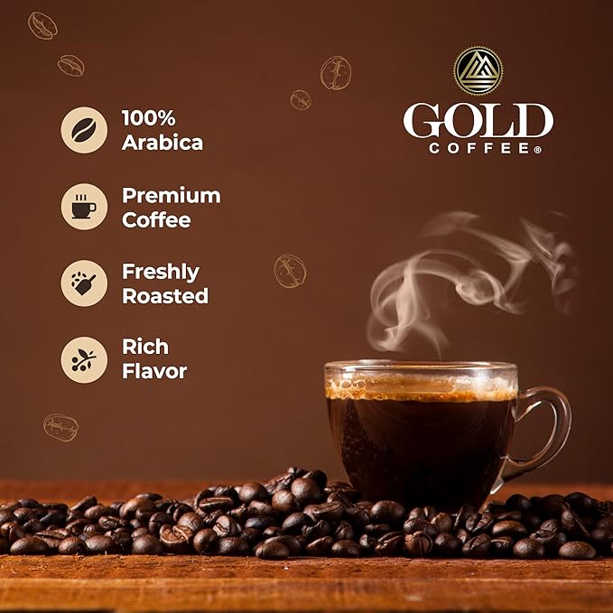 Gold Coffee Co. Lunesa Premium Blend | Dark Roast Whole Bean| 100% Arabica Coffee | 2 lbs. (Pack of 2)