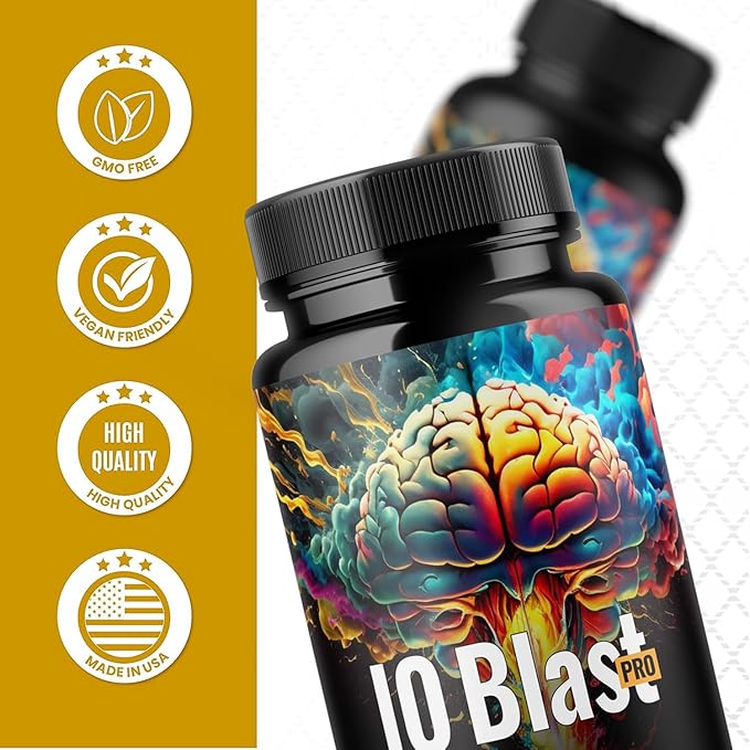 Official - IQblast Pro Supplement Capsules Brain Pills for Memory and Focus IQblastpro Blaster Premium Clarity Support Advanced Formula Reviews All Natural Ingredients (3)