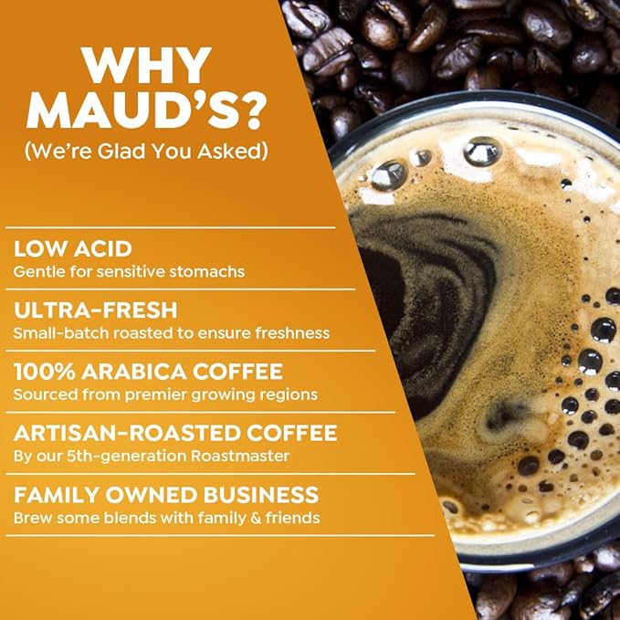 Maud's Organic Sumatra Coffee Pods 50 ct Single Origin Sumatran Dark Roast Coffee in Single Serve Pods – 100% Arabica Coffee Compatible with Keurig K Cups Maker