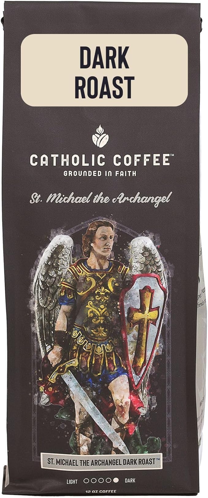 Catholic Coffee St. Michael the Archangel Dark Roast Ground Coffee &amp Tumbler Gift Set – 12oz Bag Christmas Gift for Coffee Lovers Catholic Holiday Box