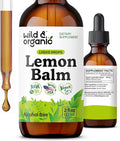 Wild &amp Organic Lemon Balm Drops - Relaxing Lemon Balm Leaf Extract Supplement - Calming Melissa Officinalis Tincture - Vegan Sugar &amp Alcohol-Free - 2 fl oz