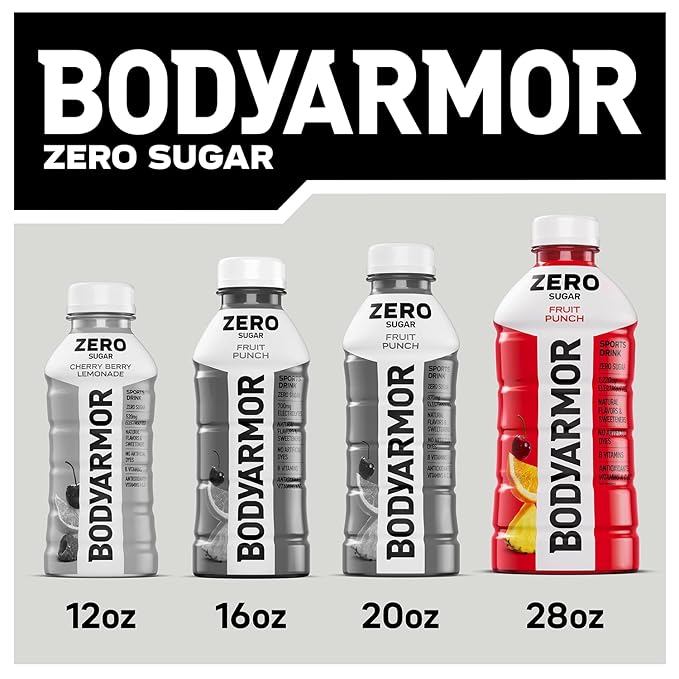 BODYARMOR ZERO Sugar Lemon Lime Electrolyte Drink Natural Flavors 28 Fl Oz Bottles (15 Pack) B Vitamins &amp Antioxidants Sugar Free Hydration