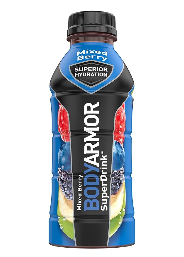 BODYARMOR Sports Drink Sports Beverage Mixed Berry Natural Flavor with Vitamins Potassium-Packed Electrolytes No Preservatives Perfect for Athletes 16 Fl Oz