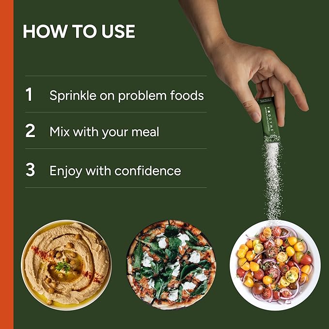 FODZYME® On-The-Go Digestive Enzymes for Gut Health Relief for Bloating Gas Constipation Diarrhea Abdominal Pain Low FODMAP 30 Dose