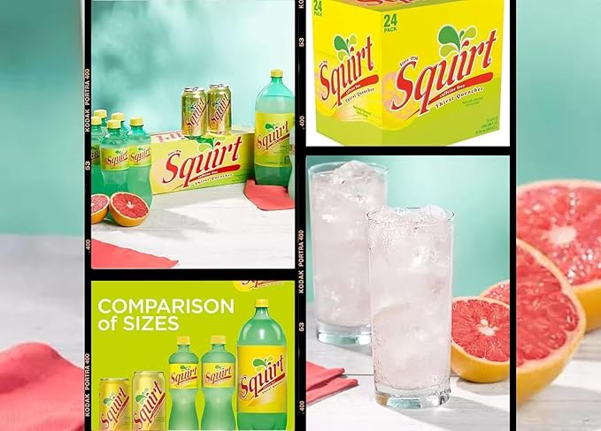 Squirt Mini Soda Cans | (Pack of 20) | Flavor Soda Variety Pack | Soft Drink Assortment of Beverages | The Beverage Care Package of Mix Pop | Home &amp Office Fridge Restock Kit | 7.5 oz. Cans | By T