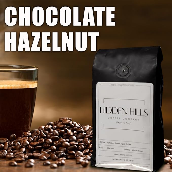 Hidden Hills Chocolate Hazelnut Coffee Freshly Roasted Personally For You Upon Ordering and Shipped Directly Strong &amp Smooth Blend Low Acid and Rich Flavor