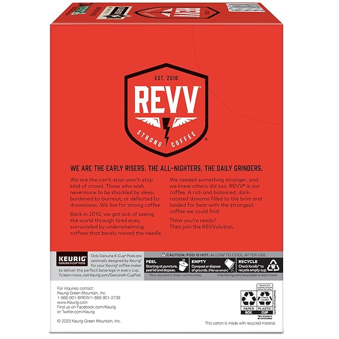 REVV No Surrender Keurig Single-Serve K-Cup Pods Dark Roast Coffee 96 Count