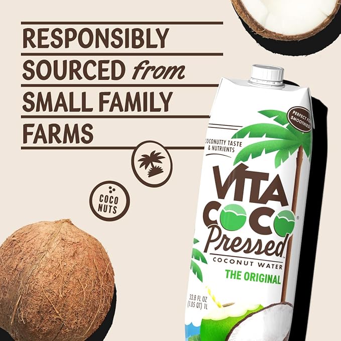 Vita Coco Coconut Water 33.8 Fl Oz | Pressed | Pack of 5