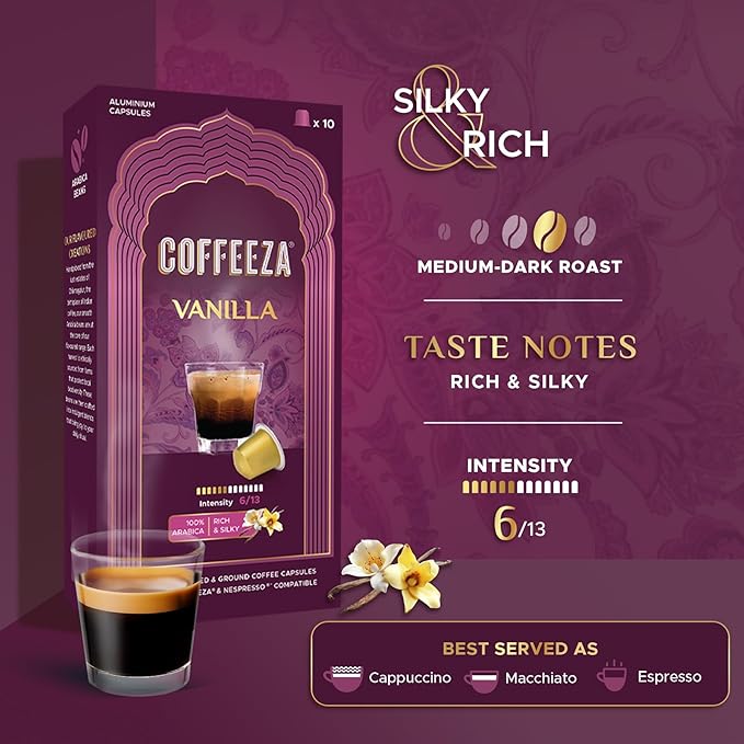 Coffeeza Flavoured Variety Pack Aluminium Coffee Capsules Caramel Hazelnut and Vanilla (30 Pods)