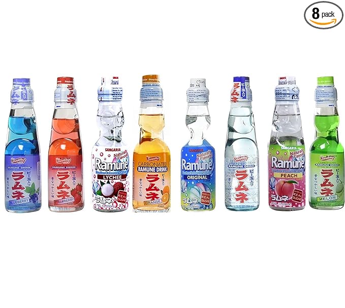 Ramune Japanese Soda Variety Set - Pack of 8