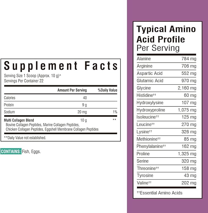 Multi Collagen Peptides Powder &amp Bovine Collagen Peptides Powder 8oz