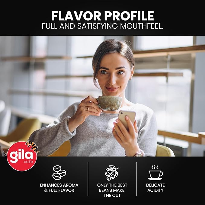 gila café Ground Coffee Medium Roast Espresso 32oz (1-Pack) - 100% Mexican Arabica Bean Coffee Grounds - Made with Coffeeberry - Chocolate Hazelnut Vanilla Notes