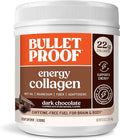 Bulletproof Dark Chocolate Energy Collagen Protein 19.3 Ounces Caffeine-Free Fuel with Vitamins and Antioxidants Blend with Ginseng Magnesium Cordyceps Mushroom