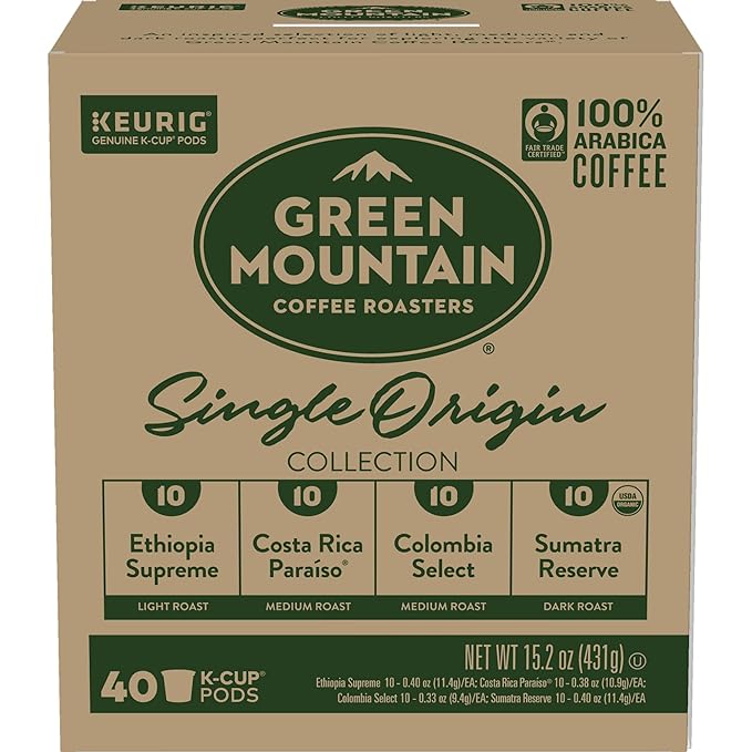 Keurig Green Mountain Coffee Roasters Single Origin Collection Variety Pack Single-Serve K-Cup Pods 40 Count