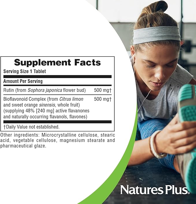 NaturesPlus Biorutin - 1000mg 90 Tablets - Bioflavonoid &amp Rutin Complex - Vegetarian Gluten Free - 90 Servings