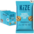 KiZE Energy Bars - Oatmeal Chocolate Chip - Gluten Free Dairy Free Non-GMO and High Protein Meal Replacement Energy Bars Clean and Simple Food Ingredients - 7g High Protein Snacks (10 Count)