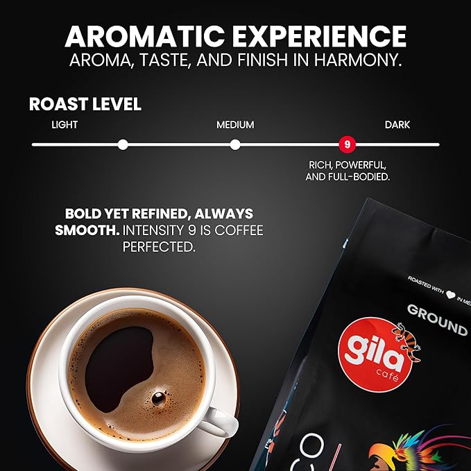 gila café Ground Coffee Medium Roast Mexico 32oz (1-Pack) - 100% Mexican Arabica Bean Coffee Grounds - Made with Coffeeberry - Chocolate Almonds Berries Notes