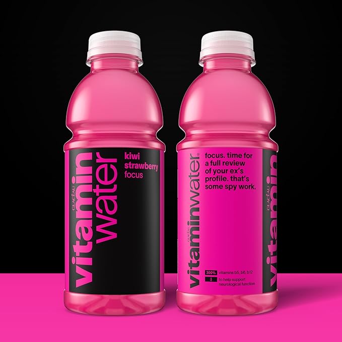 vitaminwater Focus Kiwi Strawberry Nutrient Enhanced Flavored Water Beverage 20 fl oz Bottles 12 Pack