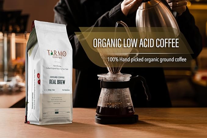 Tarmo Coffee | Low Acid Ground Coffee | 100% Arabica (REAL BREW) and Arabica &amp Robusta Blend (BOOST UP) | Specialty Vietnamese Coffee|12 Oz Bag