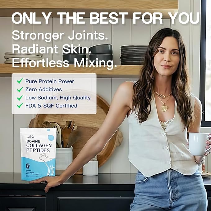 Semix Collagen Peptides Powder - Naturally-Sourced Hydrolyzed Collagen Powder - Hair Skin Nail and Joint Support - Collagen Supplements for Women and Men - 1 lb(22 Servings)