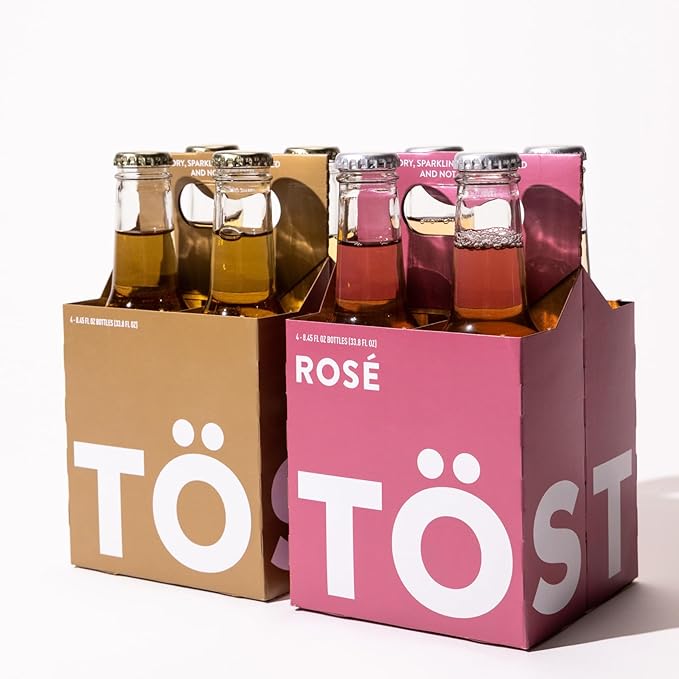 TÖST + TÖST Rosé All-Natural Non Alcoholic Sparkling Beverage 250ML - 16 Pack