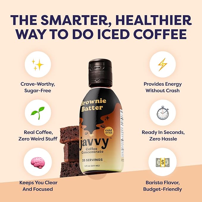 Coffee Concentrate - Limited Release Flavors - Cold Brew Coffee Perfect for Hot or Iced Instant Coffees Hot Drinks Cold Brew Concentrate 35 Servings - Brownie Batter