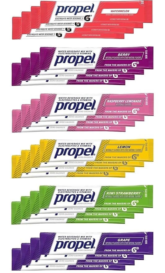 Propel Powder Packets 6 Flavor Variety Pack With Electrolytes Vitamins and No Sugar 24 Count