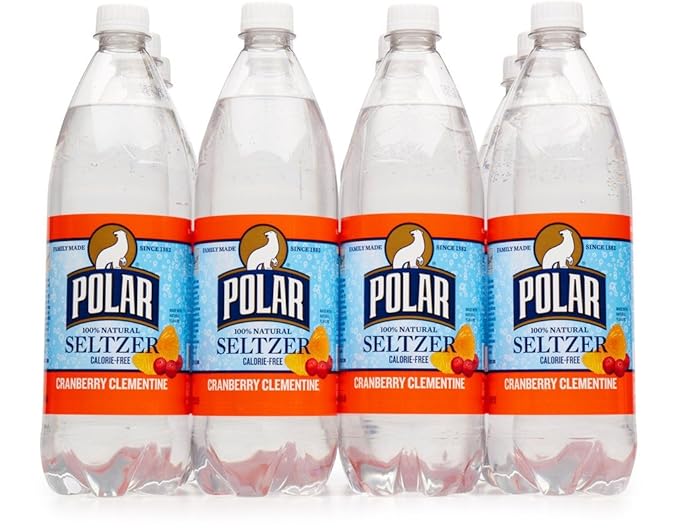 Polar Cranberry Clementine Seltzer 1 Liter Plastic Bottles - Pack of 12