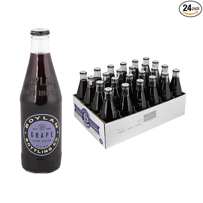 Boylan Bottling Craft Cane Sugar Soda - Grape 12oz Glass Bottle (Pack of 24)