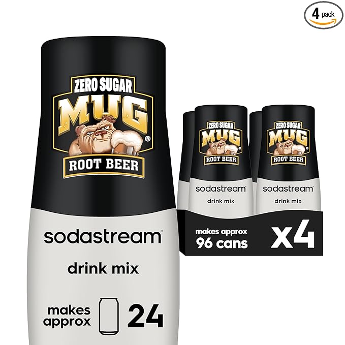 SodaStream Mug Root Beer Zero Sugar Drink Mix (440ml Pack of 4)