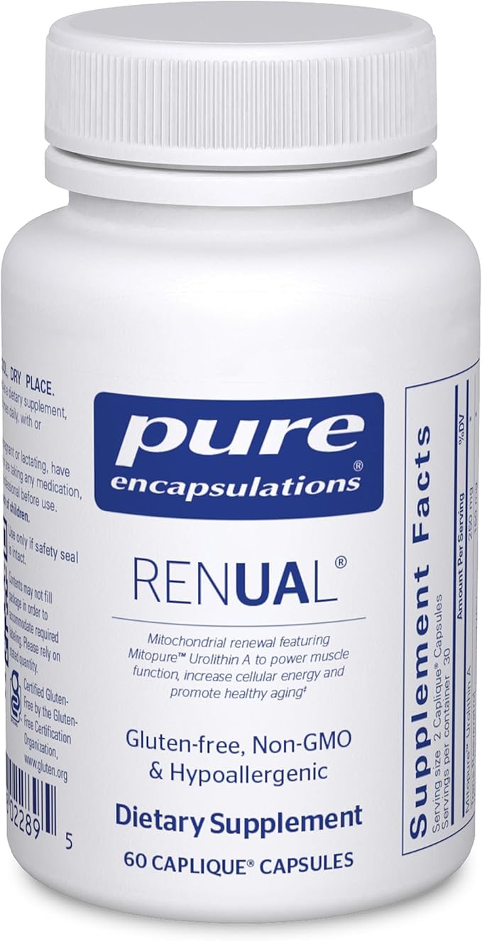 Pure Encapsulations Renual | Urolithin A Supplement | Support for Muscle Function Cellular Energy Production Mitochondrial Health and Healthy Aging* | 60 Caplique Capsules