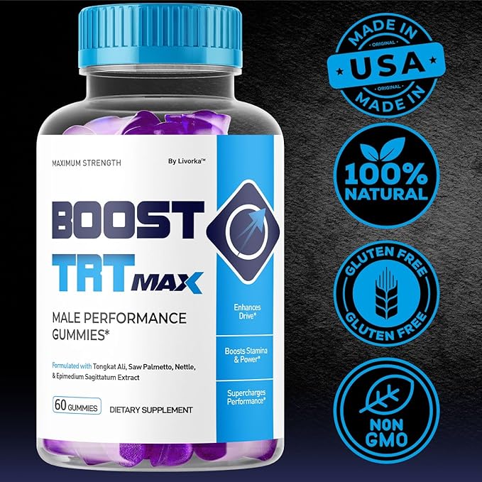(2 Pack) Boost TRT Max - Official Boost TRT Max Gummies for Men Advanced Natural Formula Male Gummies for Maximum Performance &amp Support for Overall Wellness Booster TRT Max for 2 Months